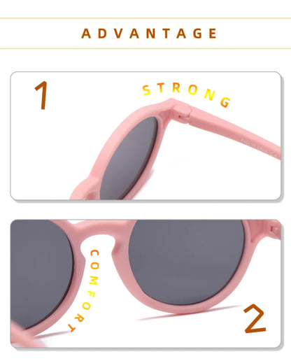 0-4 Years Baby Silical Gel Glasses UV400 Protection TPEE Polarized Strap Baby Girl Flexible Sunglasses with Free Silicone Rope