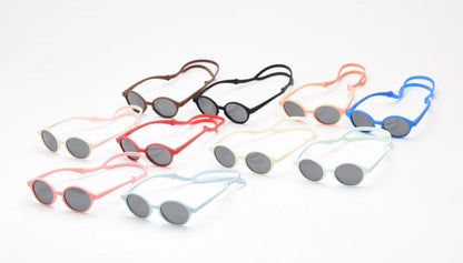 0-4 Years Baby Silical Gel Glasses UV400 Protection TPEE Polarized Strap Baby Girl Flexible Sunglasses with Free Silicone Rope