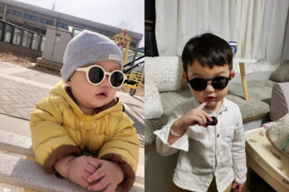 0-4 Years Baby Silical Gel Glasses UV400 Protection TPEE Polarized Strap Baby Girl Flexible Sunglasses with Free Silicone Rope