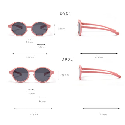 0-4 Years Baby Silical Gel Glasses UV400 Protection TPEE Polarized Strap Baby Girl Flexible Sunglasses with Free Silicone Rope