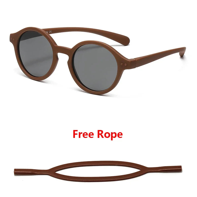 0-4 Years Baby Silical Gel Glasses UV400 Protection TPEE Polarized Strap Baby Girl Flexible Sunglasses with Free Silicone Rope