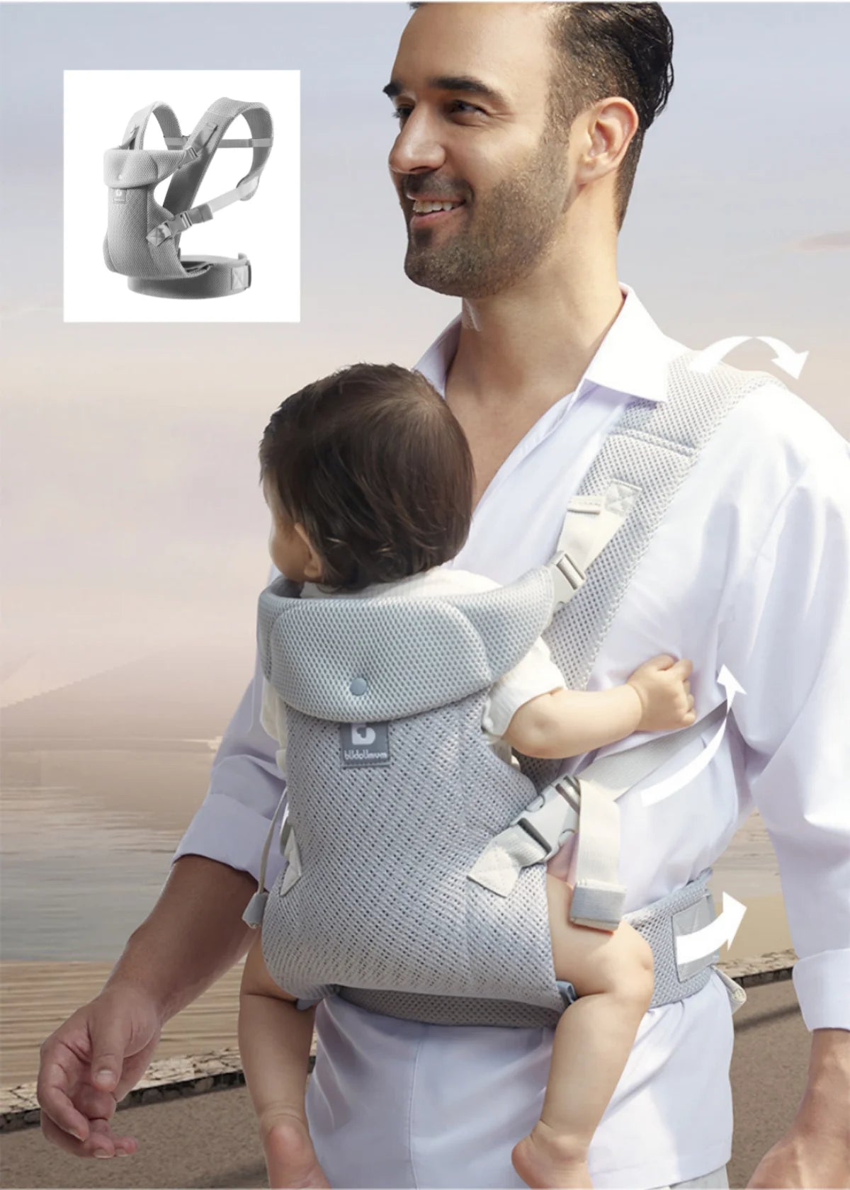 מנשא ארגונומי - תמיכה כפולה - כהה