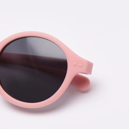 0-4 Years Baby Silical Gel Glasses UV400 Protection TPEE Polarized Strap Baby Girl Flexible Sunglasses with Free Silicone Rope