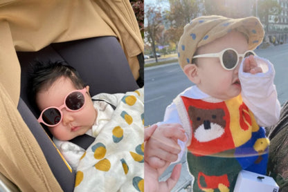 0-4 Years Baby Silical Gel Glasses UV400 Protection TPEE Polarized Strap Baby Girl Flexible Sunglasses with Free Silicone Rope